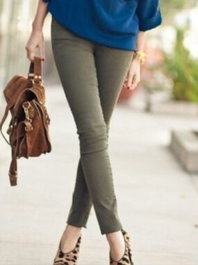 Seven For All Man Kind Light Green Olive Jeans Size 25